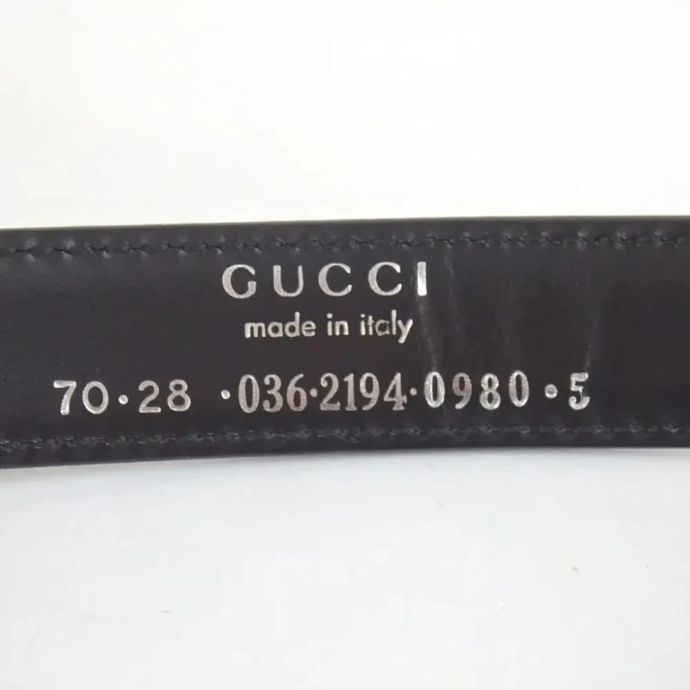 Authentic GUCCI 036.2194.0980.5 Interlocking Small GG 70/28 Leather Belt [Used]